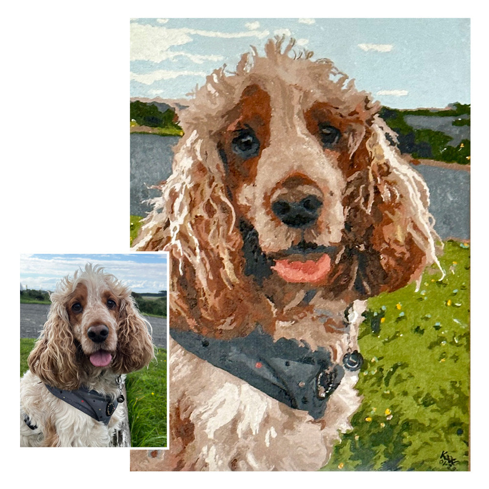 paint by numbers of a spaniel